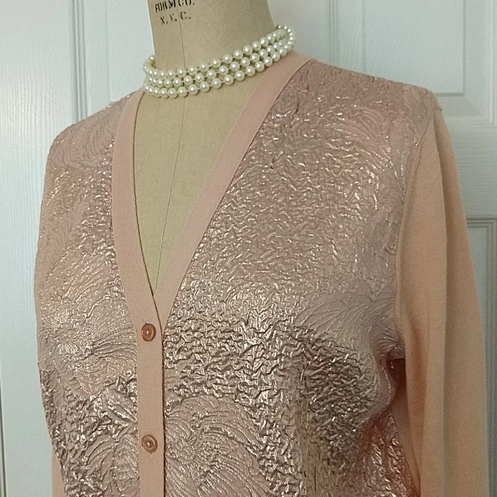 Tory Burch Cloque Front Cardigan Sweater Sz. L